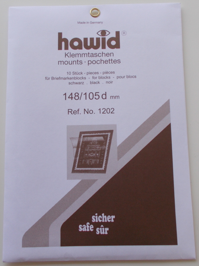(image for) Hawid Stamp Mounts - Black 148mm x 105mm Blocks